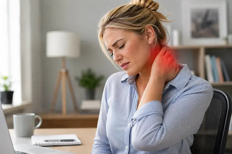 A female with neck pain