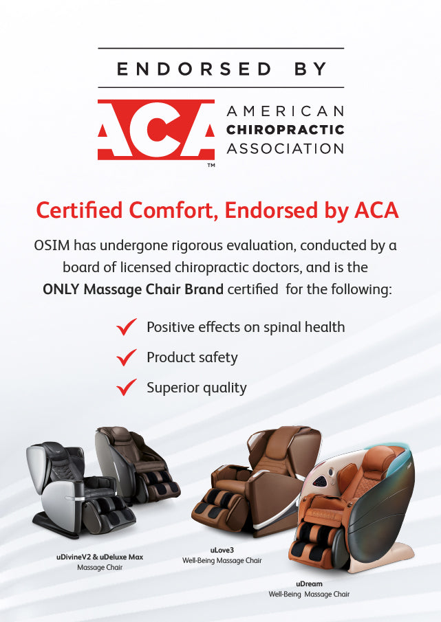 OSIM Massage Chair endorsed by American Chiropractic Association.